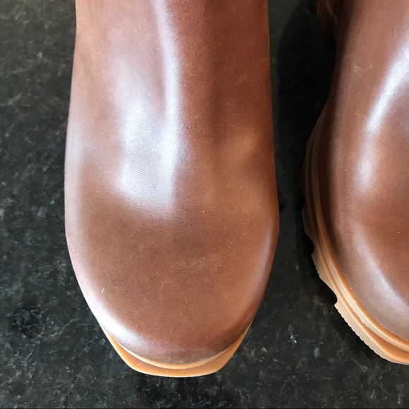 New Sorel Joan of Arctic Wedge III Zip Bootie, Brown Waterproof Leather Boots - Picture 11 of 16